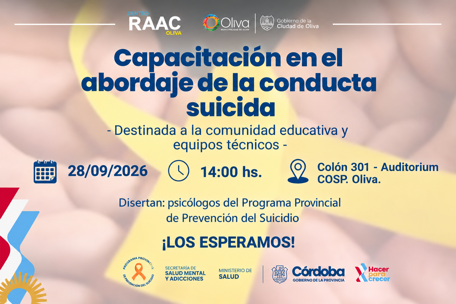Organizan una jornada de capacitación y sensibilización sobre la prevención del suicidio en el ámbito educativo